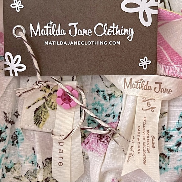 Matilda Jane Enchanted Garden Art School Mixed-Print Peasant Top Size 6 - Picture 11 of 12